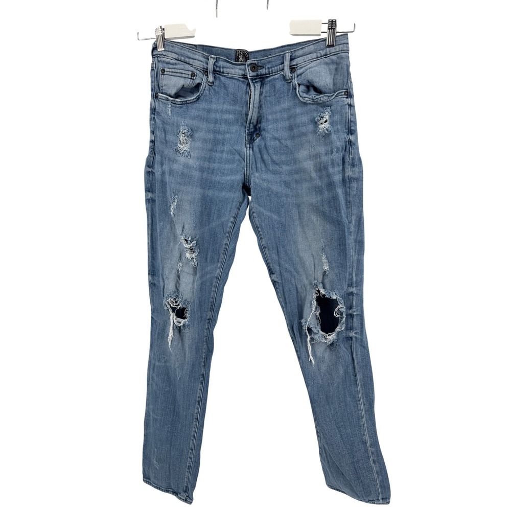 PRPS Distressed Ripped Denim Jeans Mens 34x32 Blue Stretch Streetwear 8832
